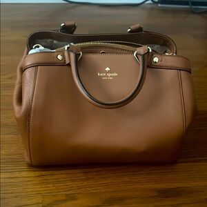 Kate Spade Brown Satchel with Gold Accents